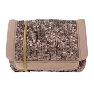 Intropia sequin and leather handbag
